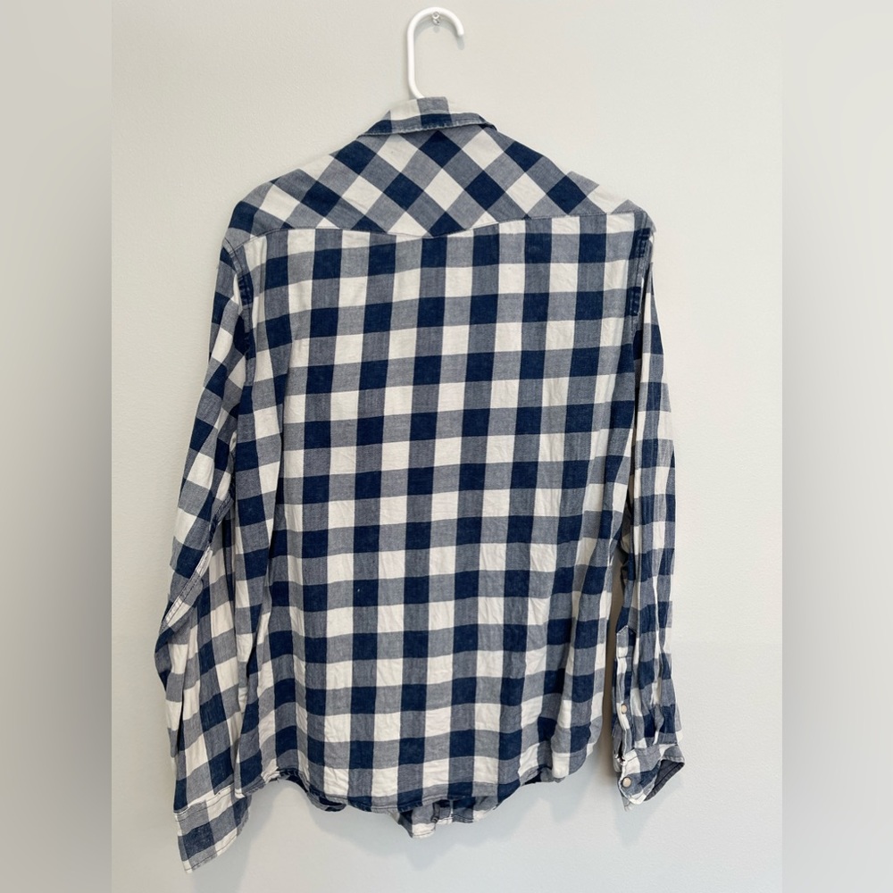 Blue and white flannel